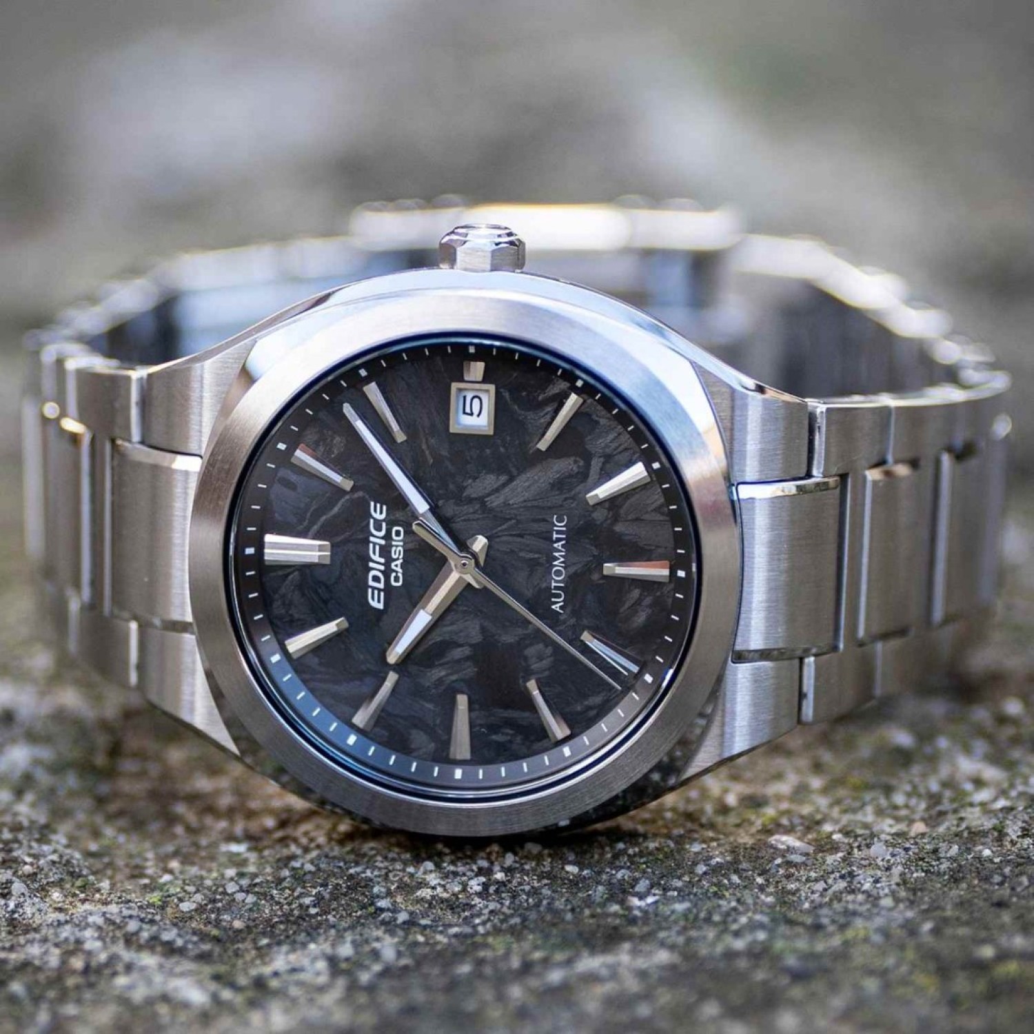 Casio Edifice Forged Carbon Automatic Watch EFK200CD-1A | Charcoal Dial