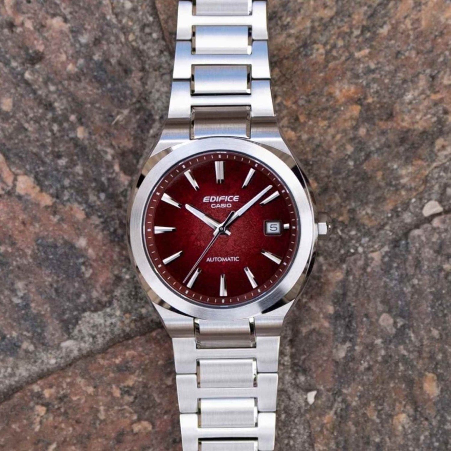 Casio Edifice Burgundy Textured Dial Automatic Watch EFK200D-4A – Casio New Zealand and Auckland Casio Edifice Burgundy Textured Dial Automatic Watch EFK200D-4A by Casio