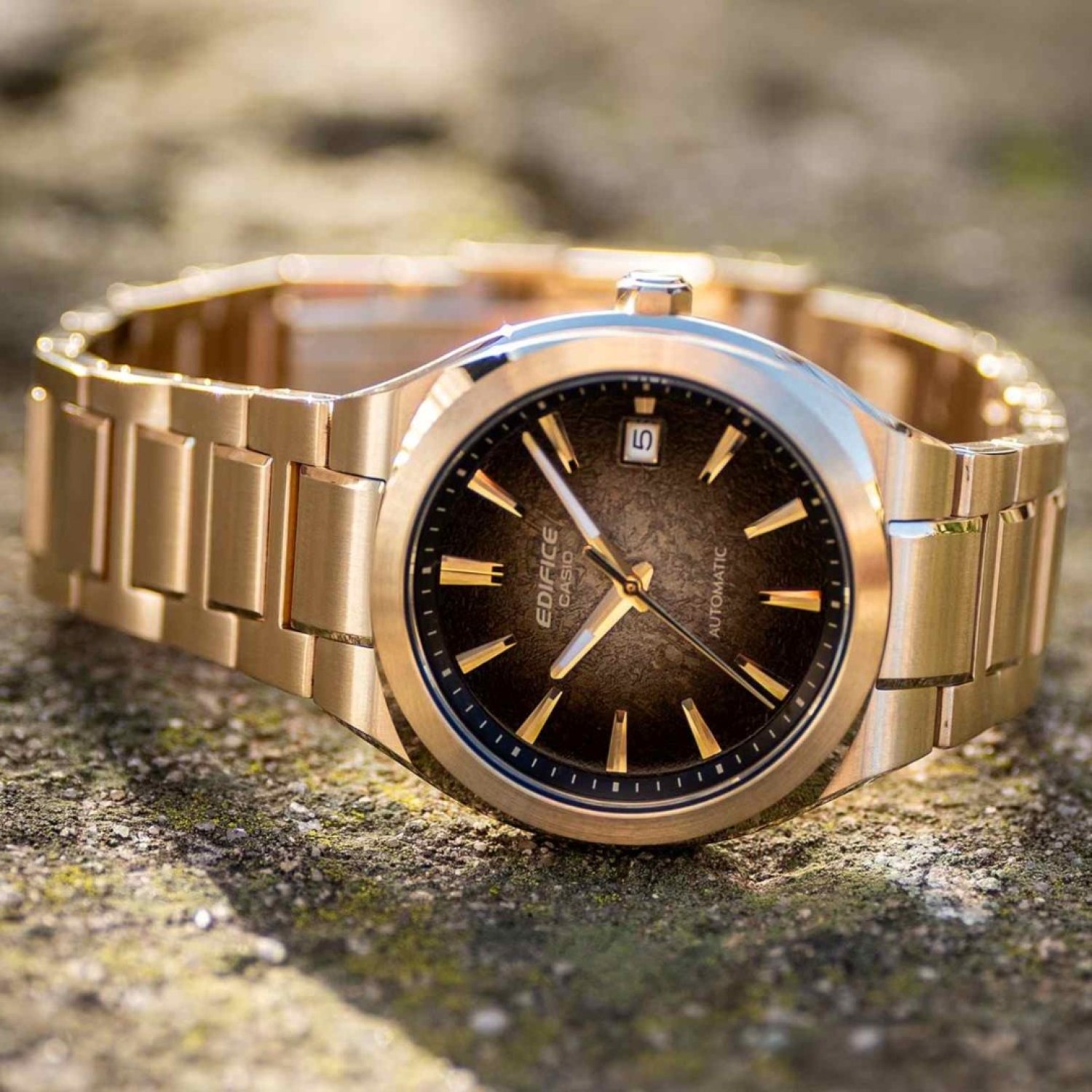 Casio Edifice Brown Textured Dial Automatic Watch EFK200DG-5A - Free NZ Delivery Casio Edifice Brown Textured Dial Automatic Watch EFK200DG-5A | Gold Tone