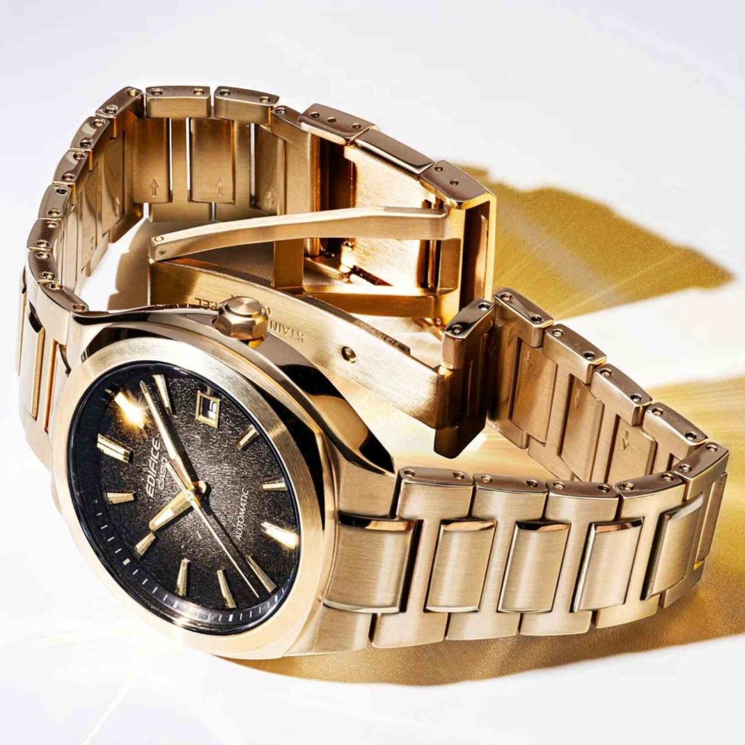 Casio Edifice Brown Textured Dial Automatic Watch EFK200DG-5A - Free NZ Delivery Casio Edifice Brown Textured Dial Automatic Watch EFK200DG-5A | Gold Tone