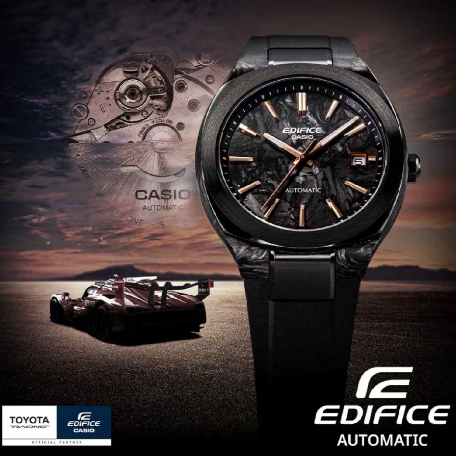 Casio Edifice Forged Carbon Automatic Watch EFK200XPB-1A | Charcoal Dial by Casio