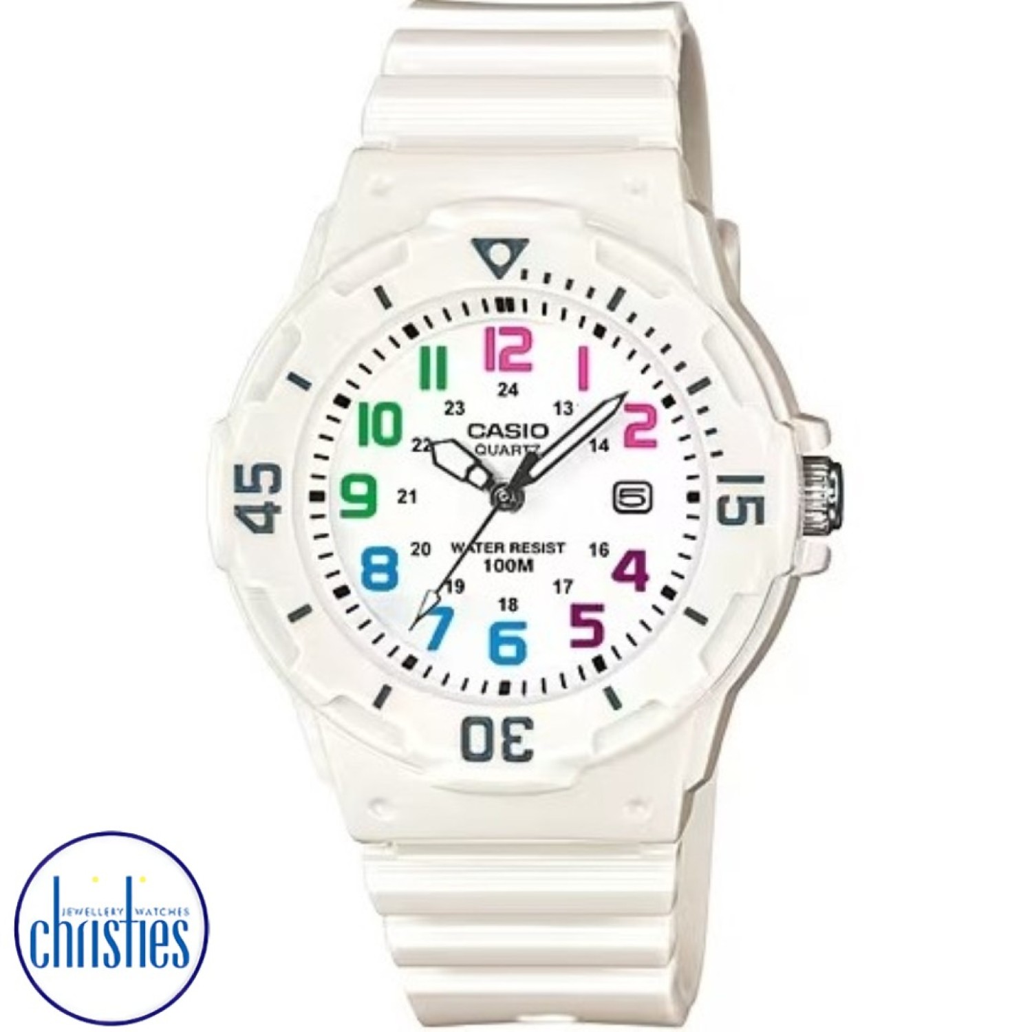LRW200H-7B Casio 100 Metres Watch LRW200H-7B - BLACK FRIDAY SALES NZ LRW200H-7B Casio 100 Metres Watch. Simple and compact, these dive inspired ladies and childs 3-hand analog timepieces feature 100 metres water resistance, a bi-directional rotating bezel and date display. A gloss white resin band analog watch with mult c