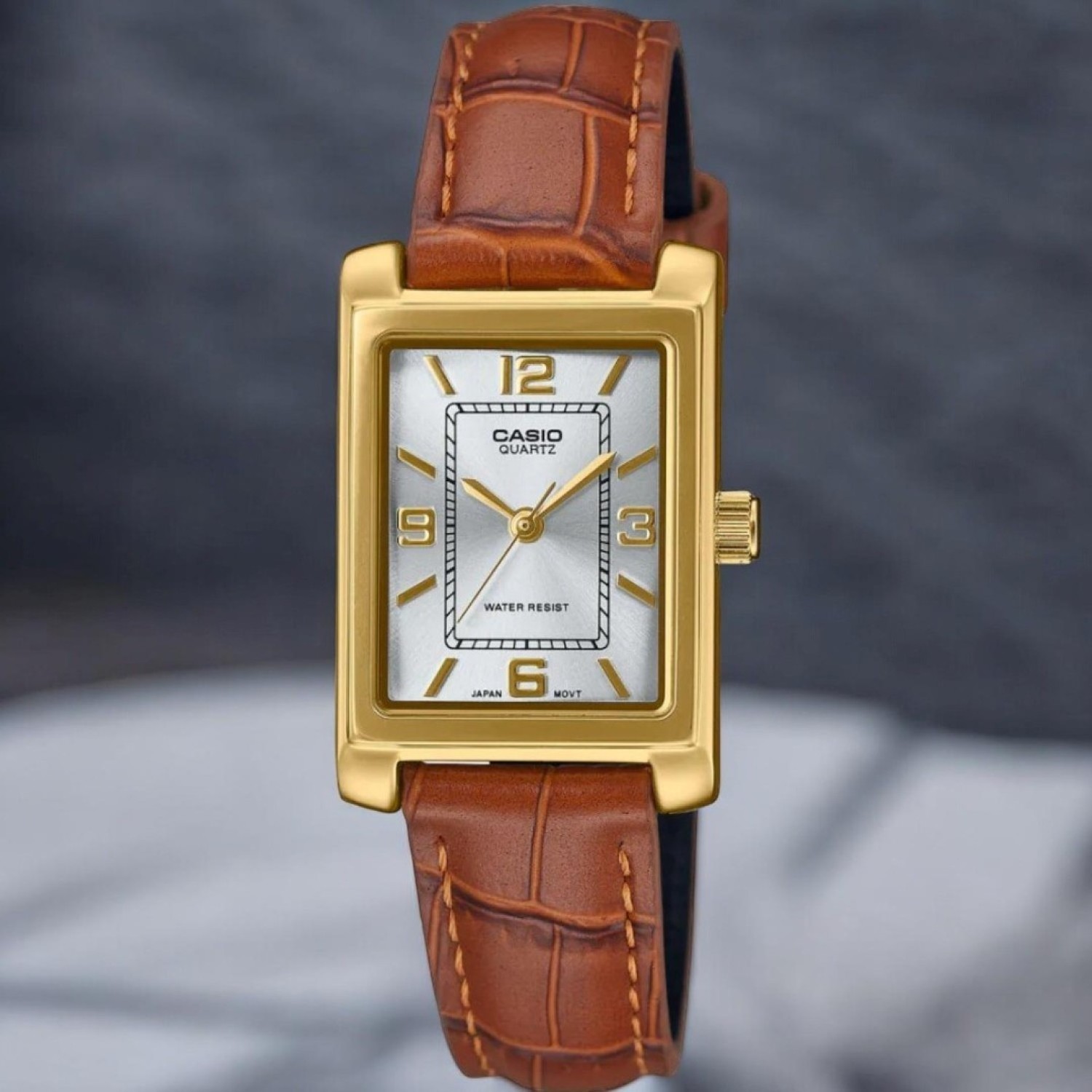 Christies Jewellery - LTP-1234GLL-7A Casio Ladies Analogue Watch Auckland NZ LTP-1234GLL-7A Casio Ladies Analogue Watch LTP-1234GLL-7 With Gold Casing, Leather Strap and white dial