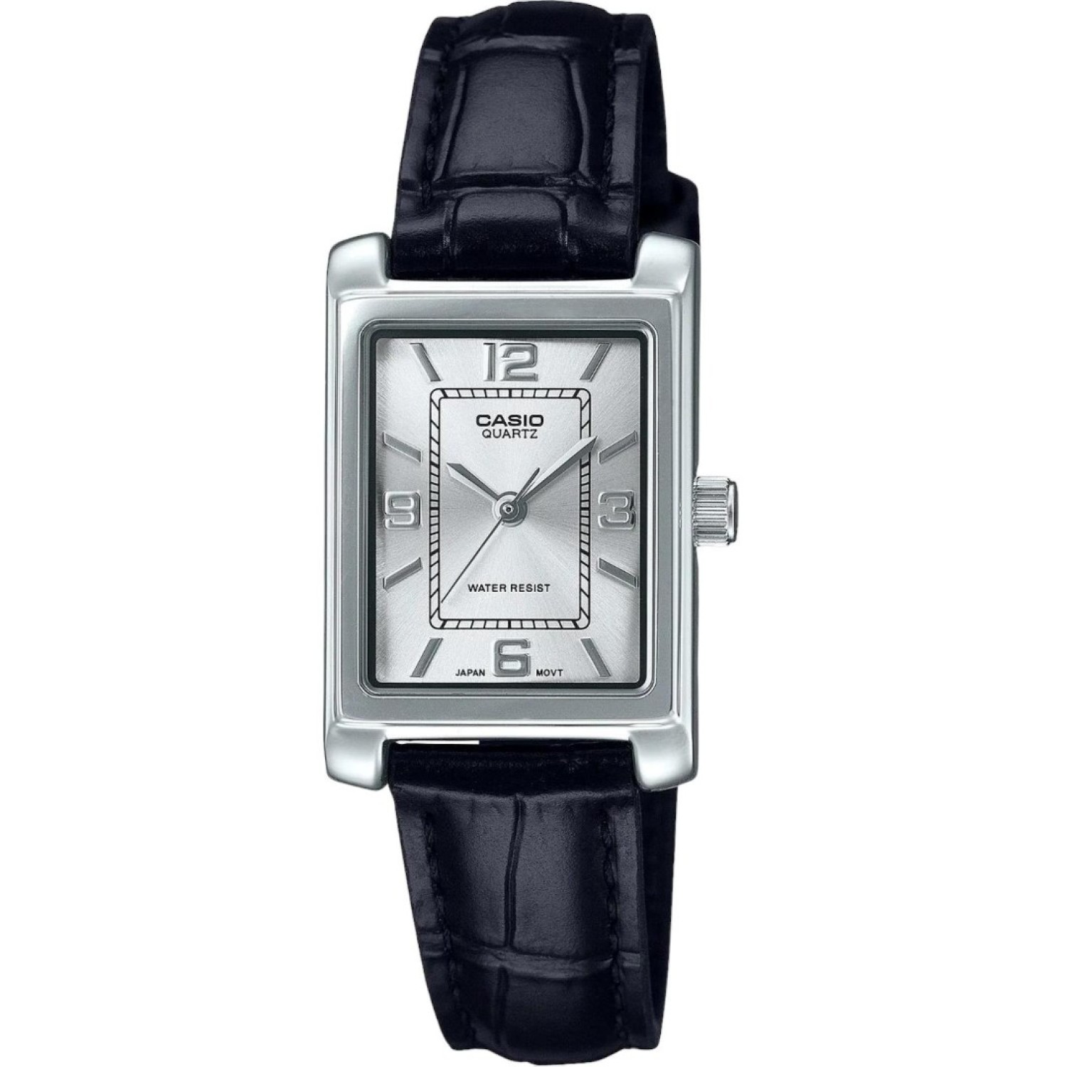 Christies Jewellery - LTP1234GLL-7A Casio Ladies Analogue Watch Auckland NZ LTP1234GLL-7A Casio Ladies Analogue Watch LTP-1234GLL-7 watch With Silver Casing, Black Leather Strap and white dial