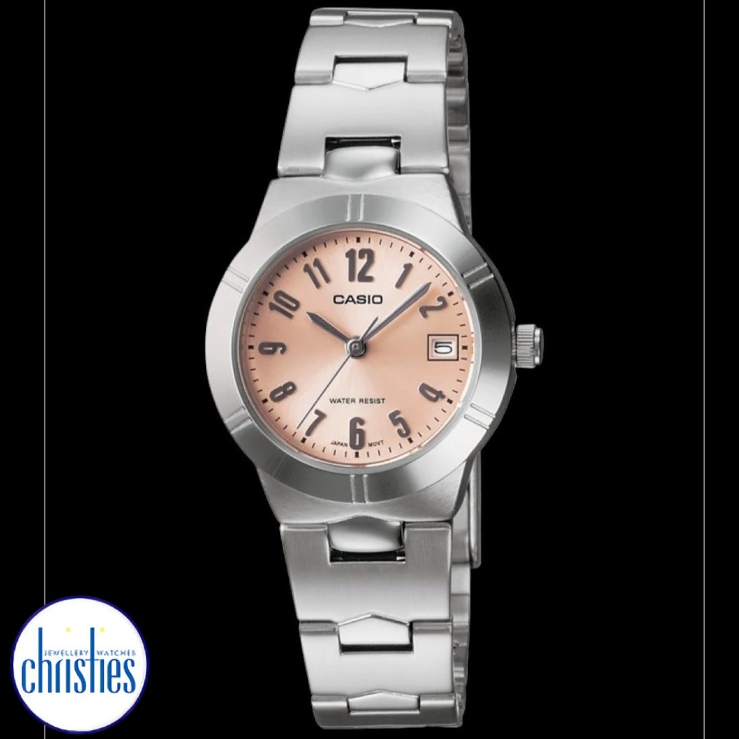 Casio LTP1241D-4A Casio Watch - Christies Diamond Jeweller New Zealand LTP1241D-4A Casio. The LTP-1241 models feature bright pastel colours for the face and a date indicator. This watch has a solid construction with a Stainless Steel Bracelet and is water resistant. 3 Months No Payments and Interes @christies.online