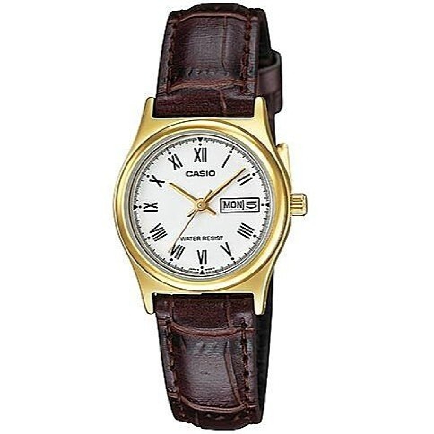 LTPV006GL‑7B Casio Classic Ladies Analogue Watch – Day Date White Dial, Brown Leather Strap – Casio New Zealand and Auckland - Free Delivery - Afterpay and Zip the easy way to pay - Cheap Casio Watches Auckland LTPV006GL‑7B Casio Classic Ladies Analogue Watch – Day Date White Dial, Brown Leather Strap by Casio
