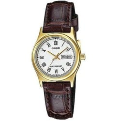 LTPV006GL‑7B Casio Classic Ladies Analogue Watch – Day Date White Dial, Brown Leather Strap LTPV006GL‑7B Casio Classic Ladies Analogue Watch – Day Date White Dial, Brown Leather Strap