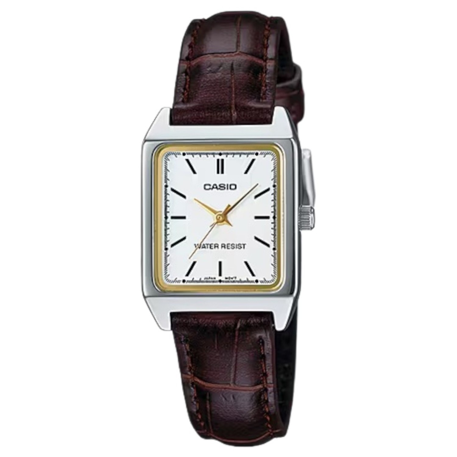LTPV007L-7E2 Casio – White Rectangular Dial with Brown Leather Strap – Casio New Zealand and Auckland - Free Delivery - Afterpay, Laybuy and Zip the easy way to pay - Cheap Casio Watches Auckland LTPV007L-7E2 Casio – White Rectangular Dial with Brown Leather Strap by Casio