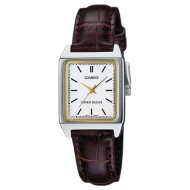 LTPV007L-7E2 Casio – White Rectangular Dial with Brown Leather Strap LTPV007L-7E2 Casio – White Rectangular Dial with Brown Leather Strap