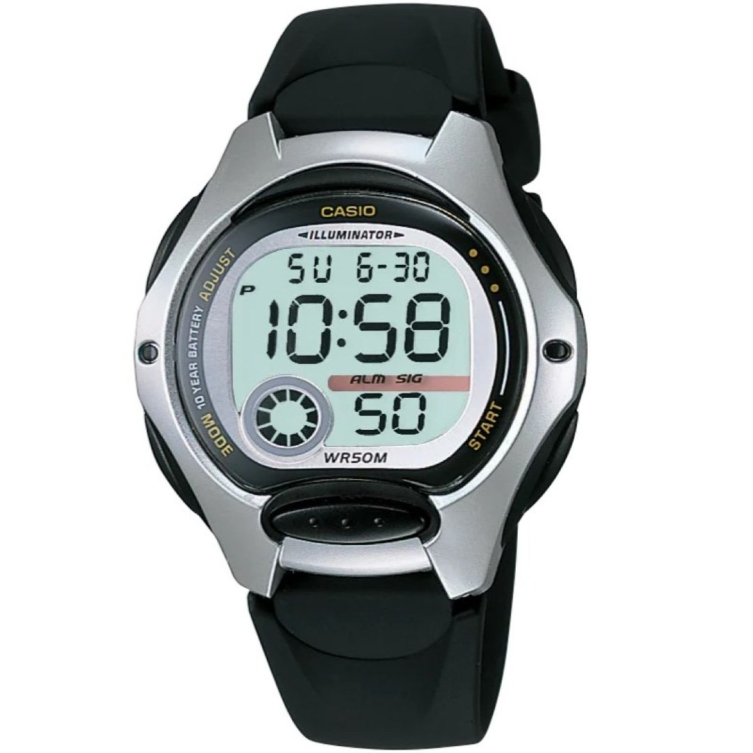 LW200-1A Casio 50 Metres Watch LW200-1A - BLACK FRIDAY SALES NZ LW200-1A Casio 50 Metres Watch. Casio’s Illuminator digital watch is a sleek and sporty timepiece featuring a black plastic resin band, a metallic resin case and a large digital time display with stopwatch and day and date functions. Water-resistant to @c