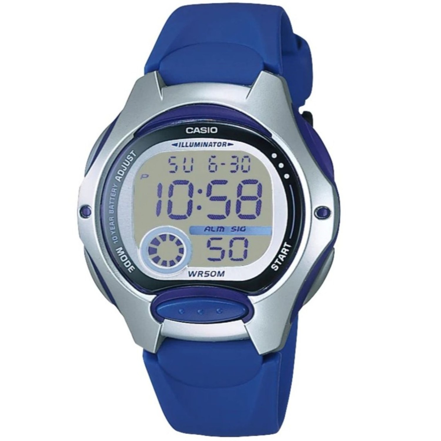 LW200-2A Casio 50 Metres Kids Watch LW200-2A - NZ LW200-2A Casio 50 Metres Kids Watch. Casio’s LW200 Illuminator digital watch is a sleek and sporty timepiece featuring a Dark Blue plastic resin band, a metallic resin case and a large digital time display with stopwatch and day and date functions. Water-