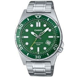 MTD135D-3A Casio Analogue 50 Metre Green Dial Watch