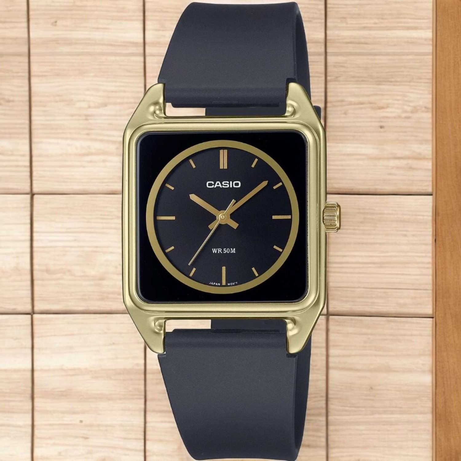 Christies Jewellery - MTPB170-1E Casio Ladies Square Watch Auckland NZ MTPB170-1E Casio Ladies Square Watch MTP-B170-1 with Black Dial and Gold Colour casing