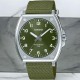 Christies Jewellery - MTPE730C-3A Casio Classic Cloth Strap Watch Auckland NZ MTPE730C-3A Casio Classic Cloth Strap Watch MTP-E730C-3A with Green colour Canvas Strap