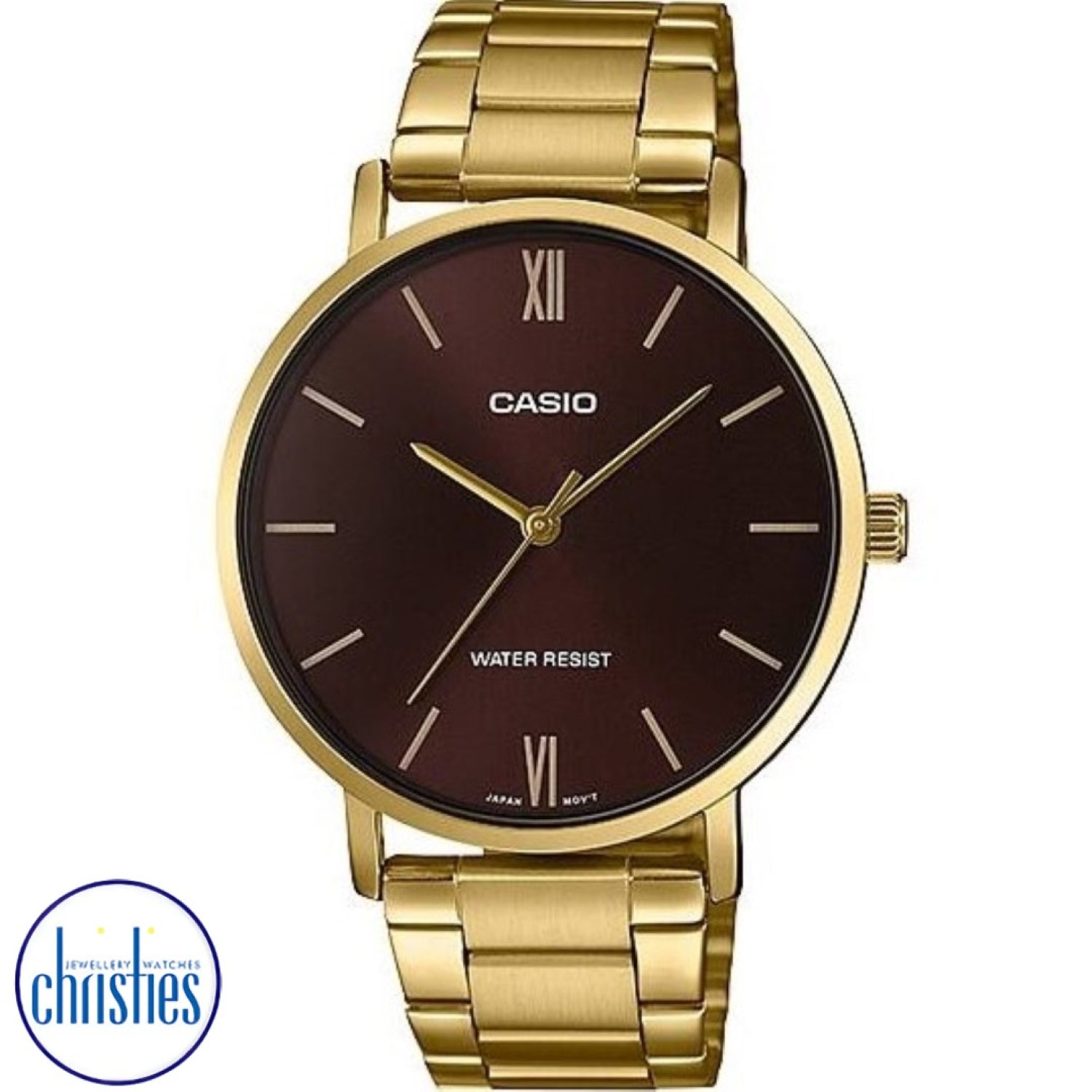 MTPVT01G-5B Casio Gold Dark Brown Dial Watch MTP-VT01G-5B Casio New Zealand and Auckland - Free Delivery - Afterpay, Laybuy and Zip  the easy way to pay - Cheap Casio Watches Auckland