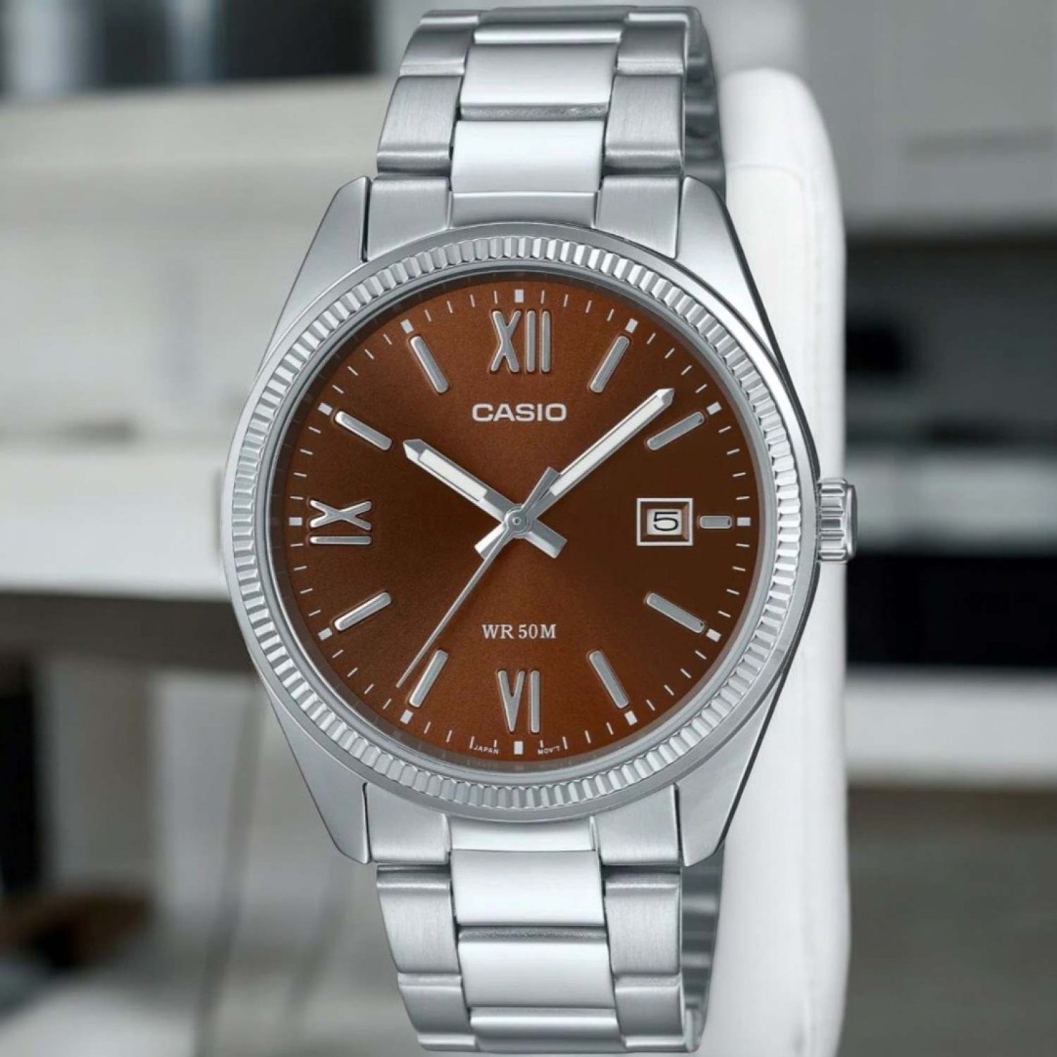 Christies Jewellery - MTP1302DD-5A Casio Analogue Watch Auckland NZ MTP1302DD-5A Casio Analogue Watch with Chocolate Brown colour dial