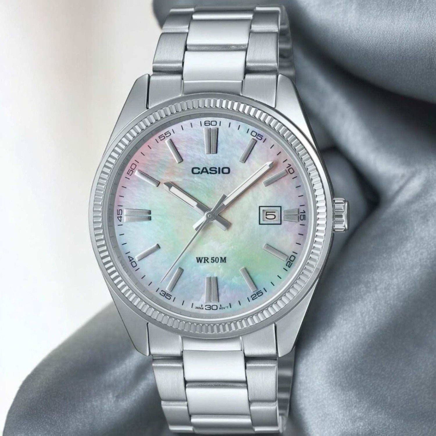 Christies Jewellery - MTP1302DS-7A Casio Analogue Watch Auckland NZ MTP1302DS-7A Casio Analogue Watch MTP-1302DS-7A with White Mother of Pearl Dial