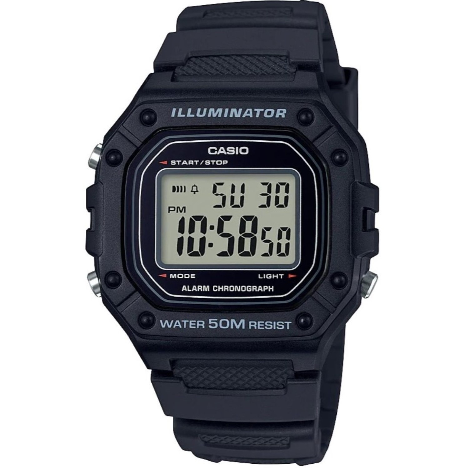 W218H-1A Casio Alarm Chronograph Watch W218H-1A - NZ W218H-1A Casio Alarm Chronograph Watch with full digital display