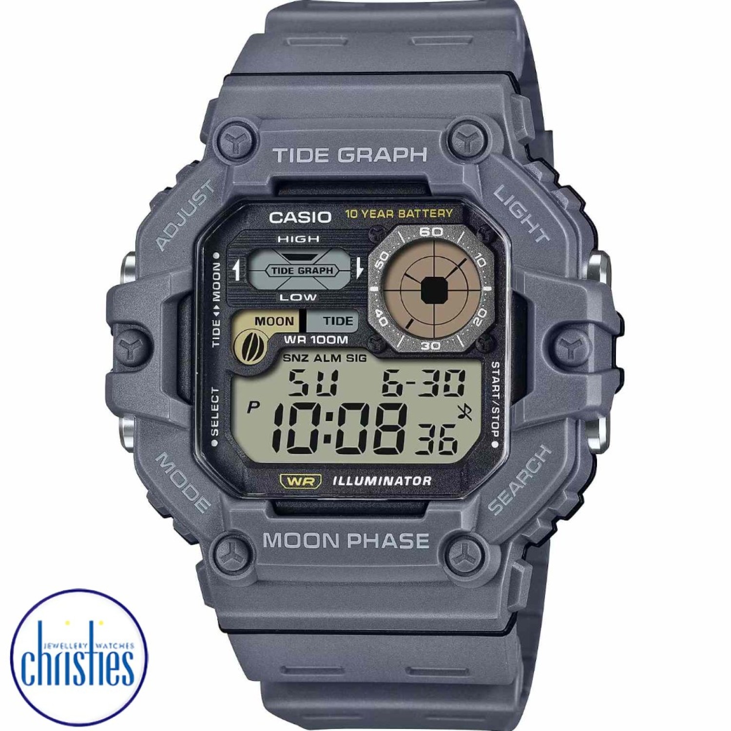Christies Jewellery - WS1700H-8A Casio Moon Phase Fishing Watch Watches Auckland NZ WS1700H-8A Casio Moon Phase Fishing Watch WS-1700H-8 Casio New Zealand and Auckland - Free Delivery - Afterpay, Laybuy and Zip the easy way to pay - Cheap Casio Watches Auckland