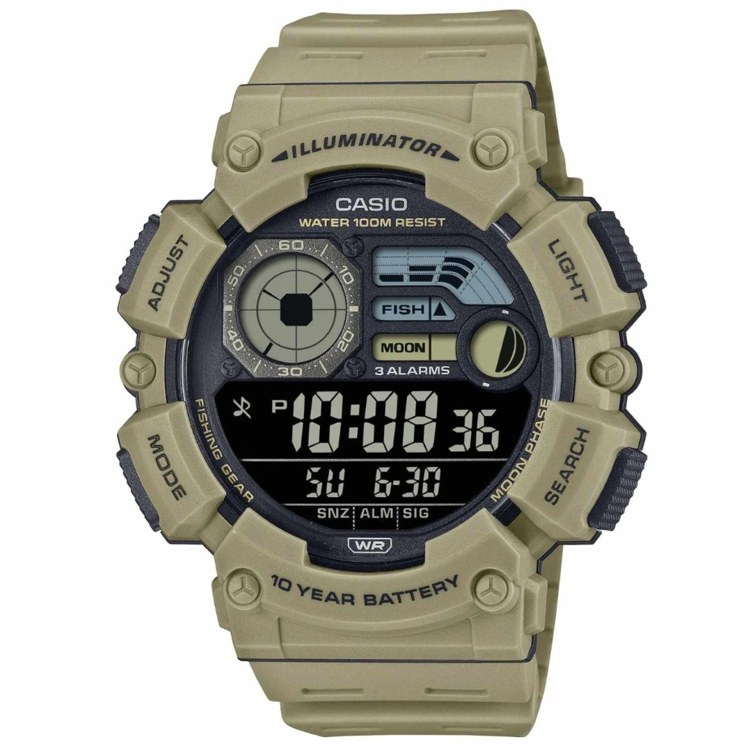 WS1500H-5B Casio Moon Phase Fishing Watch – Casio New Zealand and Auckland - Free Delivery - Afterpay and Zip the easy way to pay - Cheap Casio Watches Auckland WS1500H-5B Casio Moon Phase Fishing Watch by Casio