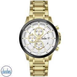 26433 Christies Lumina Men's Gold White- Dial Chronograph  Watch