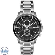 26435 Christies Lumina Men's Stainless -Steel Black-Dial Chronograph Watch