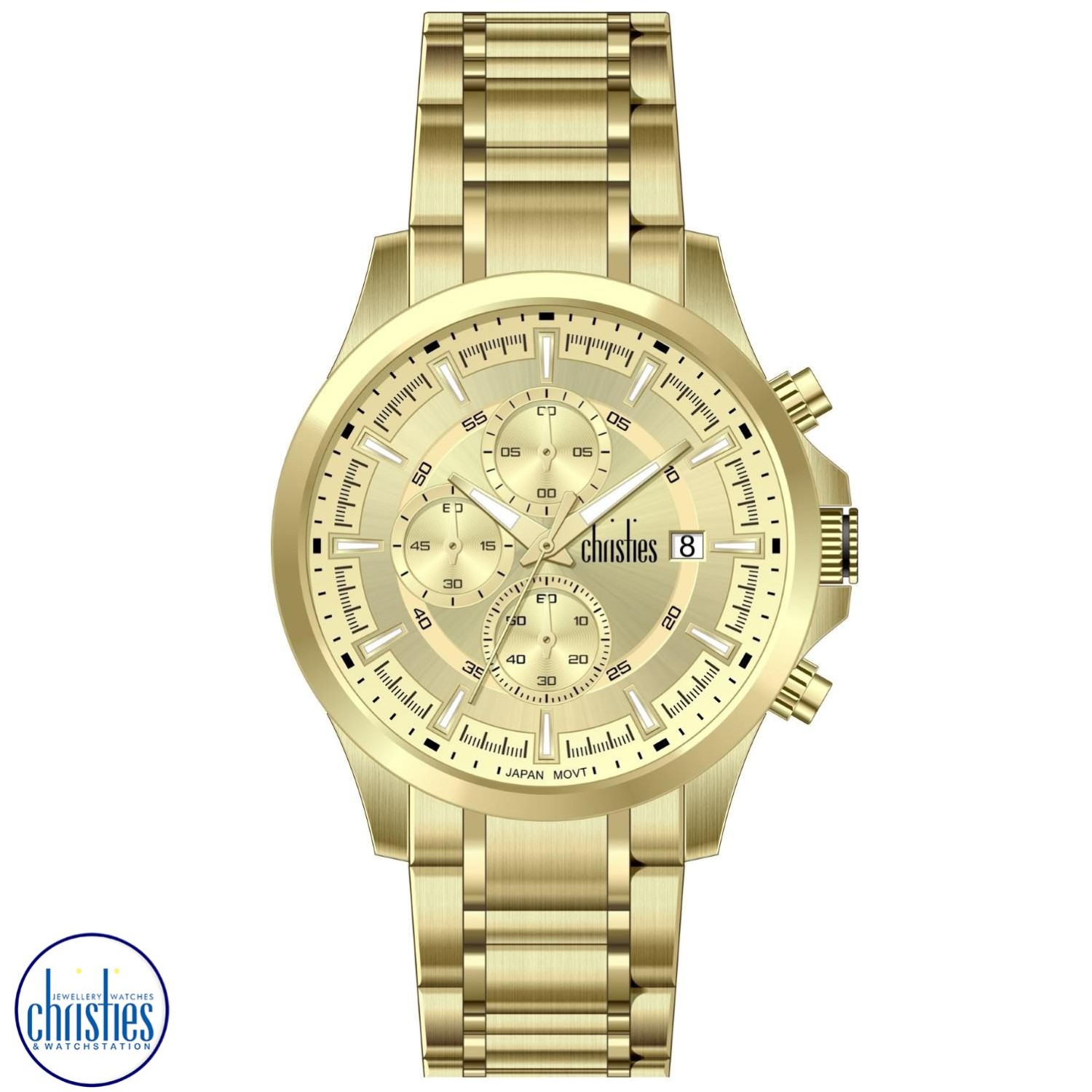 Christies Jewellery - 26436 Christies Lumina Men's Chronograph Gold-Tone Watch Watches NZ 26436 Christies Lumina Men's Chronograph Gold-Tone Watch 29524 Watches NZ