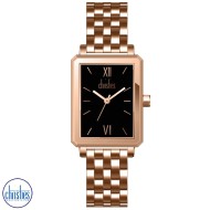 29524 Christies Women's Noir Rose-Gold Tone Stainless- Steel Watch