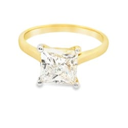 18ct Yellow Gold Princess Cut 2ct Lab-Grown Diamond Solitaire | E201204-LGD-18KY