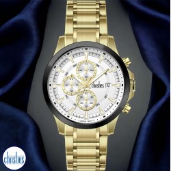 26433 Christies Lumina Men's Gold White- Dial Chronograph  Watch