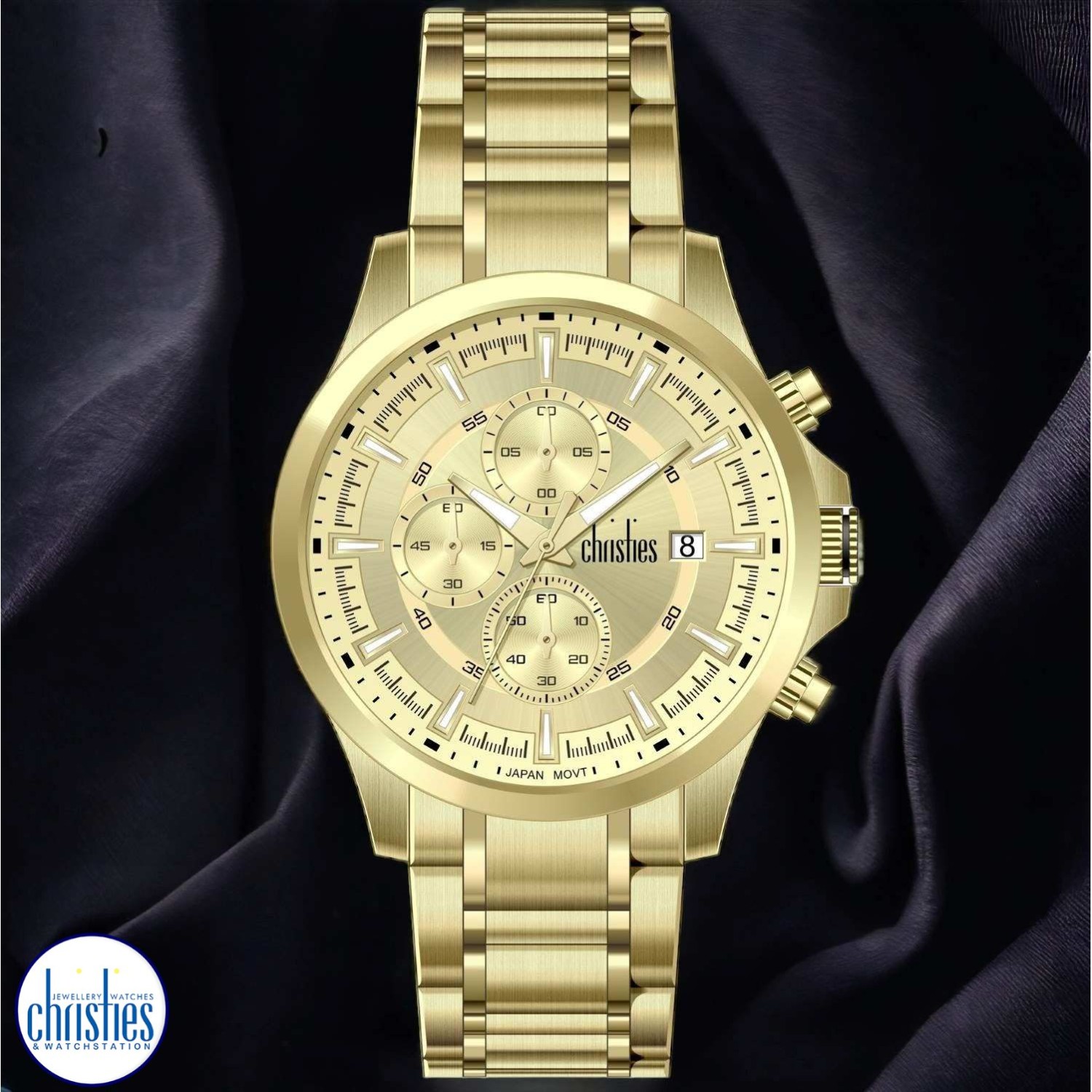 26436 Christies Lumina Men's Chronograph Gold-Tone Watch 29524 Watches NZ