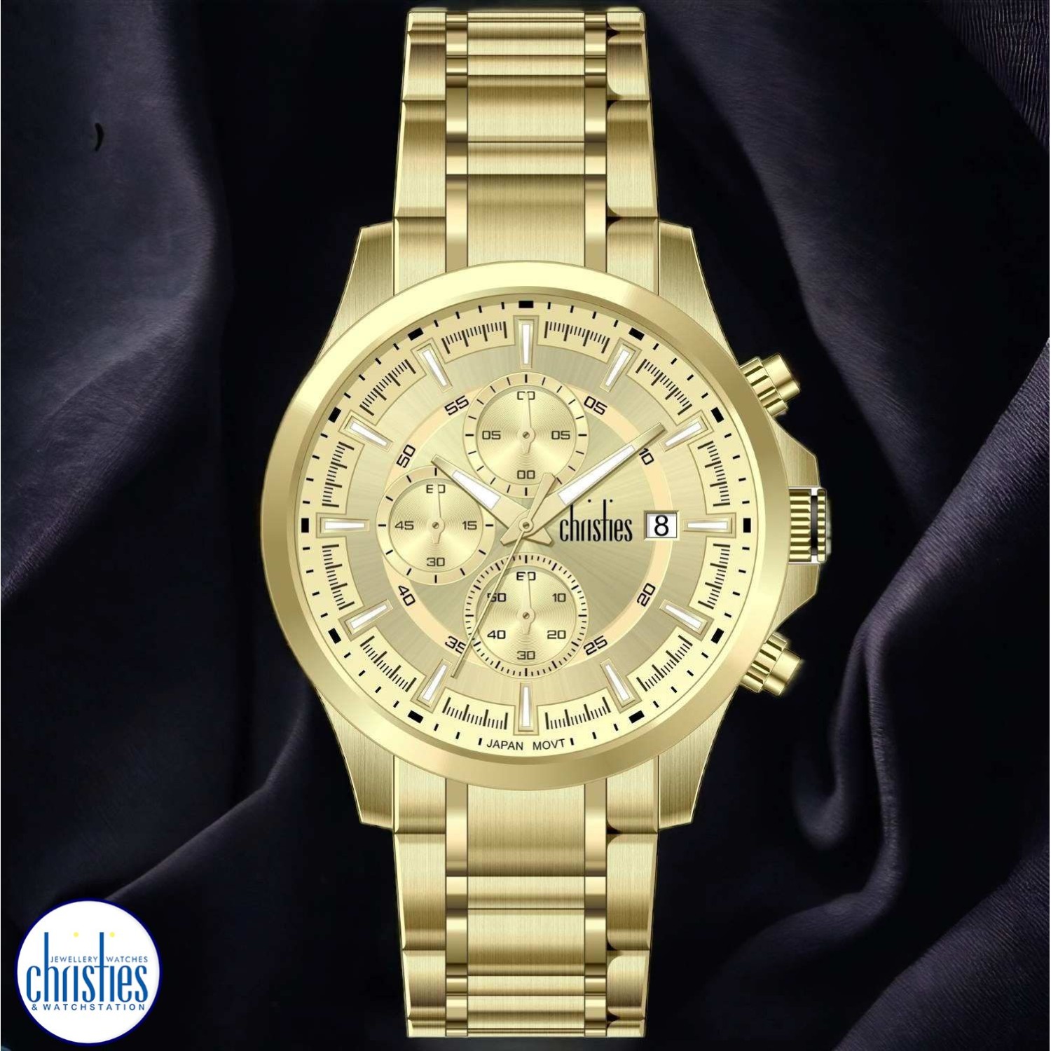 Christies Jewellery - 26436 Christies Lumina Men's Chronograph Gold-Tone Watch Watches NZ 26436 Christies Lumina Men's Chronograph Gold-Tone Watch 29524 Watches NZ