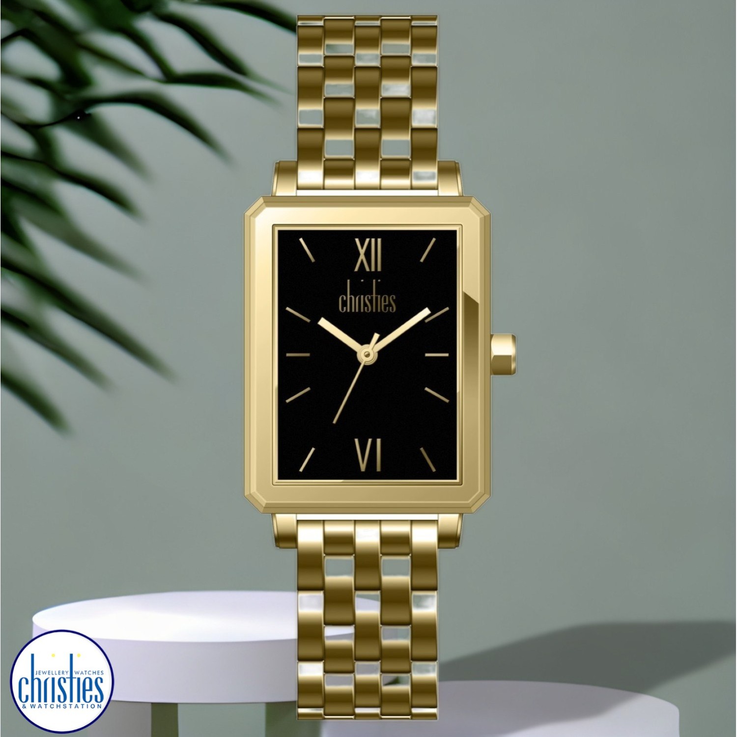 Christies Jewellery - Christies Noir Black Dial Gold-Tone Watch Watches NZ Christies Noir Black Dial Gold-Tone Watch 29529 Watches NZ