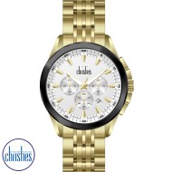 30411 Christies Luxor Mens Gold Tone White-Dial Chronograph Watch