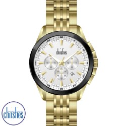 30411 Christies Luxor Mens Gold Tone White-Dial Chronograph Watch 30411 Christies Luxor Mens Gold Tone White-Dial Chronograph Watch