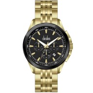 30412 Christies Luxor Mens Gold Tone Black-Dial Watch