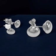 925 Silver Semi Dome Stud Earrings