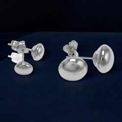 925 Silver Semi Dome Stud Earrings