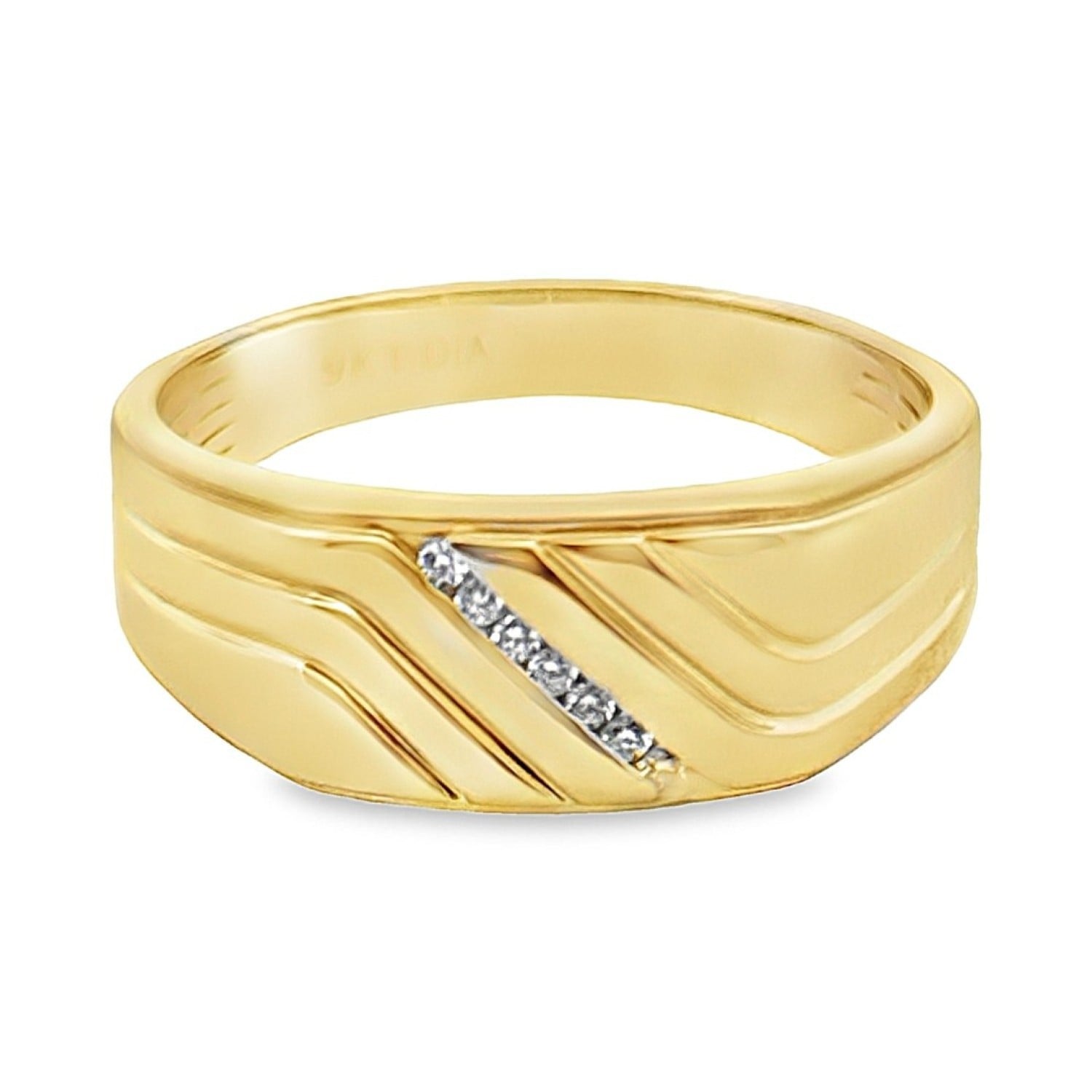 Men's 9ct Yellow Gold Diamond Ring R102122 - Christies Jewellery NZ