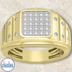 9CT Gold Gents Diamond 0.24CT TDW Ring DCMRG0379-T