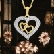 9ct Dual Heart Pendant by Christies Jewellery NZ | Dual Heart pendant with CZ Stones