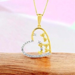 9ct Elegant Heart Pendant with Diamonds
