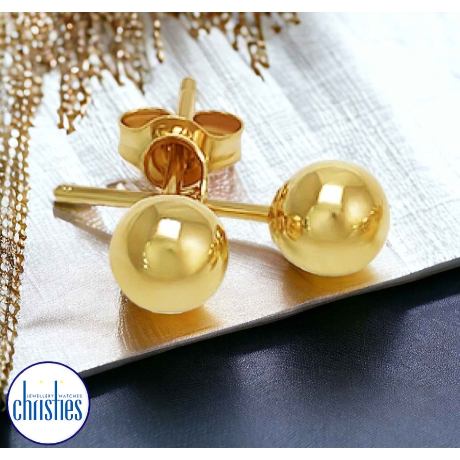 Christies Jewellery - 9ct Gold Ball Stud Earrings Watches Auckland NZ 9ct Gold Ball Stud Earrings BSS9Y Christies Jewellery NZ- Christies Jewellery Online and Auckland - Free Delivery - Afterpay, Laybuy and Zip the easy way to pay