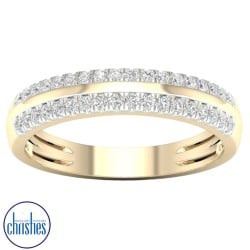 9ct Gold Band with 0.33ct Diamond Ring RA4532