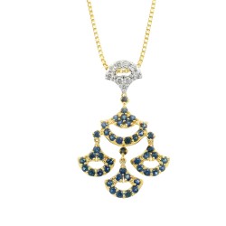 9ct Gold Chandelier Diamond And Sapphire Pendent| PN419851Y09SA1