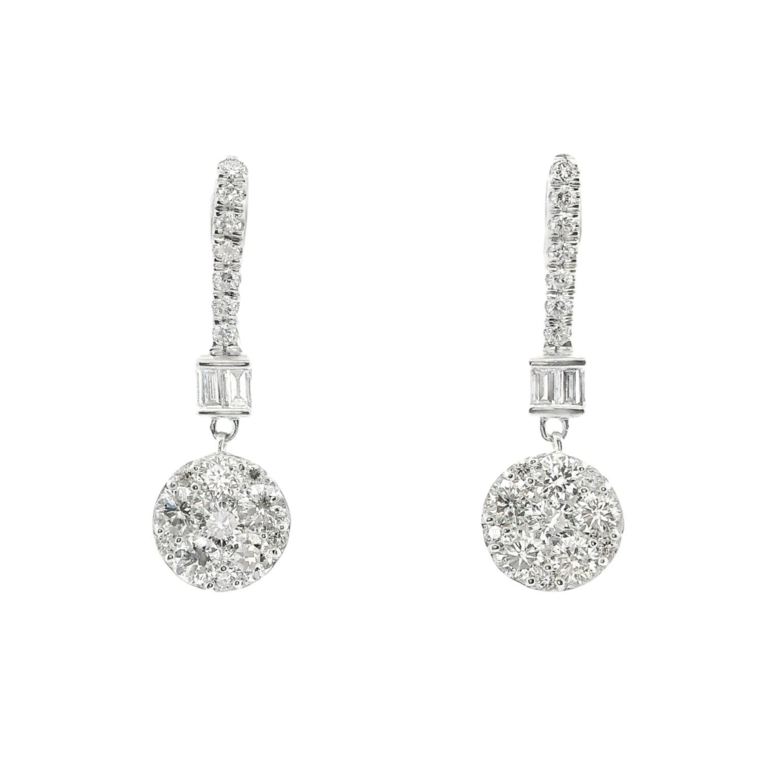 9ct Gold Diamond Drop Earrings |EF31445-LGD-9KW by Christies Jewellery
