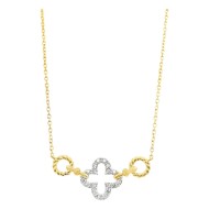 9ct Gold Diamond Clover Necklace | NT408756Y09DI1