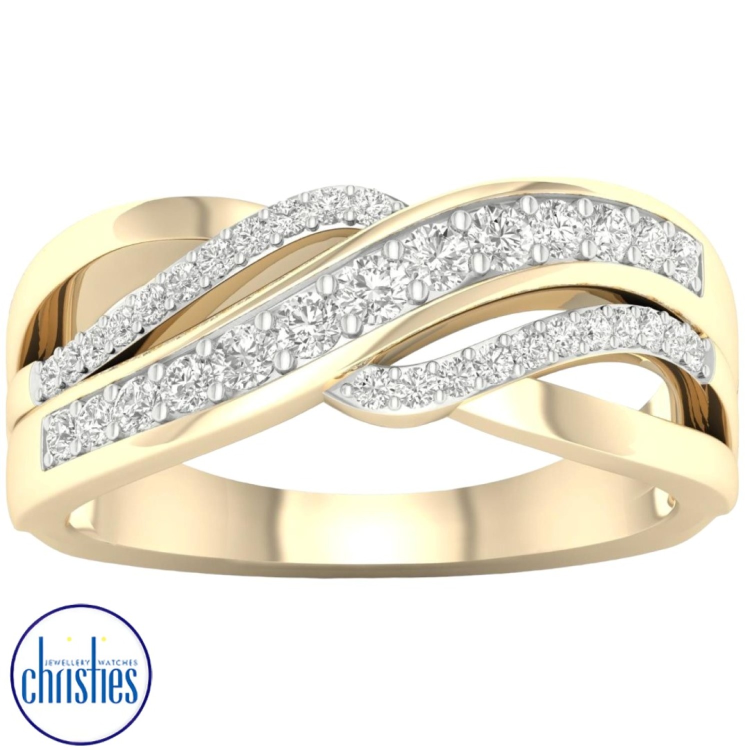 9ct Gold Diamond Dress Ring  0.33ct RF13070 RA13070/9KY Christies Jewellery NZ- Christies Jewellery Online and Auckland - Free Delivery - Afterpay, Laybuy and Zip  the easy way to pay