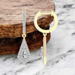 18ct Gold Diamond Earrings TDW 0.98CT