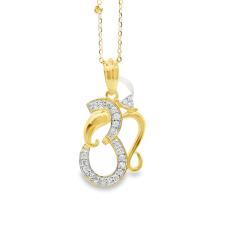 9ct Gold Diamond OM pendent |PD01274